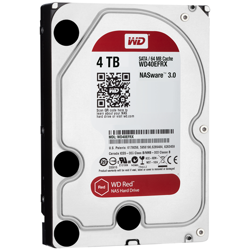 WEST DIG WD Red Plus NAS Hard Drive WD40EFRX - HDD - 4 TB - interno - 3.5" - SATA 6Gb/s - buffer: 64 MB - per My Cloud EX2, EX4