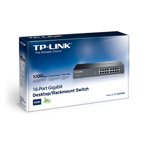 TP-Link TL-SG1016D 16-Port Gigabit Switch - Switch - unmanaged - 16 x 10/100/1000 - desktop