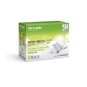 Kit 2 powerline WiFi 2.4 GHz AV600 2+1 porte LAN TL-WPA4220