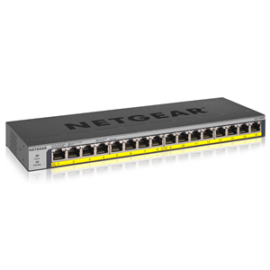 NETGEAR GS116PP Switch Unmanaged 16 porte PoE+ Gigabit, budget PoE 183W espandibile,FlexPoE per ridurre l'alimentazione a 155W o 76W