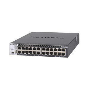 NETGEAR Switch Stack Full Managed 24 porte 4SFP+ ProSafe Stackable Switch M4300-24X - Full Managed 24x10Gbit Layer 3 a 24 porte 100/1000Mbit/10Gbit RJ45 di cui 4 porte combo SFP/SFP+ (le porte SFP/SFP+ sono posizionate sulla parte posteriore e utilizzabil