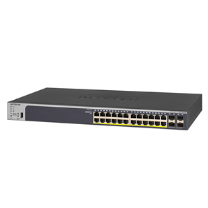 NETGEAR Switch Smart 28-Porte PoE Gigabit Ethernet- Managed con 24 x PoE+ @ 380W, 4 x 1G SFP, Desktop/Rackmount e Garanzia a Vita