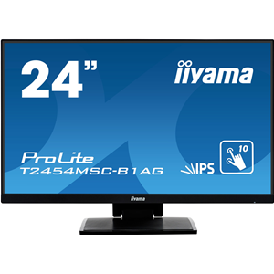 iiyama ProLite T2454MSC-B1AG - Monitor a LED - 23.8" - touchscreen - 1920 x 1080 Full HD (1080p) @ 60 Hz - IPS - 250 cd/m² - 1000:1 - 5 ms - HDMI, VGA - altoparlanti - nero opaco