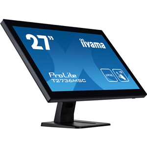 iiyama ProLite T2736MSC-B1 - Monitor a LED - 27" - touchscreen - 1920 x 1080 Full HD (1080p) @ 60 Hz - A-MVA - 300 cd/m² - 3000:1 - 4 ms - HDMI, VGA, DisplayPort - altoparlanti - nero