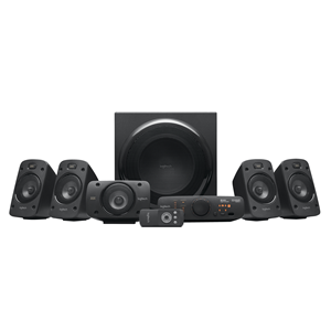 Logitech Casse Surround Sound Speakers Z906 Digital 5.1 Colore Nero e Satelliti Grigi - Potenza 505W RMS Satelliti: 48W RMS (2 x 62W anteriore, 69W centrale, 2 x 62W posteriore) Subwoofer: 188W RMS - Potenza totale di picco: 1010W - Compatibilità: P