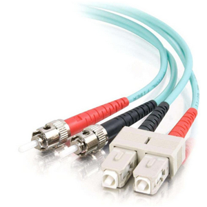 C2G SC-ST 10Gb 50/125 OM3 Duplex Multimode PVC Fiber Optic Cable (LSZH) - Cavo di rete - ST multi-mode (M) a SC multi-mode (M) - 5 m - fibra ottica - duplex - 50 / 125 micron - OM3 - senza alogeni - aqua
