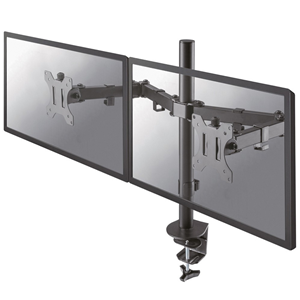 NewStar Full Motion Dual Desk Mount (clamp & grommet) for two 10-27" Monitor Screens, Height Adjustable - Black - Montaggio a scrivania per 2 display LCD (braccio regolabile) - nero - dimensione schermo: 10"-32"