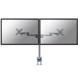 NewStar Full Motion Dual Desk Mount (clamp) FPMA-D935D - Montaggio a scrivania per 2 display LCD (braccio regolabile) - argento - dimensione schermo: 10"-27"