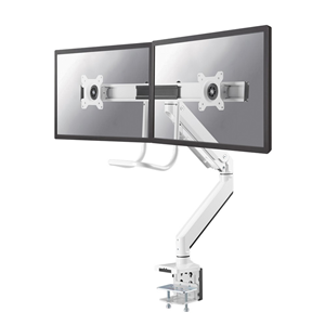 NewStar NeoMounts NM-D775DXWHITE - Montaggio a scrivania per 2 display LCD (braccio regolabile a pieno movimento) - bianco - dimensione schermo: 10"-32"