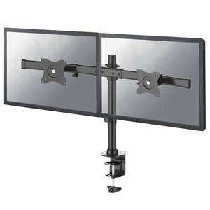 NewStar Tilt/Turn/Rotate Dual Desk Mount (clamp & grommet) for two 10-27" Monitor Screens, Height Adjustable - Black - Montaggio a scrivania per 2 display LCD - nero - dimensione schermo: 10"-27"