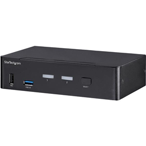 StarTech.com Switch KVM DisplayPort 2 porte - 4K 60Hz - Singolo schermo - Switch KVM USB UHD DP 1.2 a doppia porta - Hub USB 3.0 integrato e audio - Dell HP Apple Lenovo - Conforme a TAA (SV231DPU34K) - Switch KVM / audio / USB - 2 x KVM / audio / US