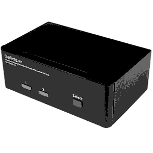 StarTech.com Switch KVM a 2 porte DisplayPort per doppio Monitor - 4k 60hz - Switch KVM / audio / USB - 2 x KVM / audio / USB - 1 utente locale - desktop - 120/230 V CA / 12 V CC - per P/N: SVA12M2NEUA, SVA12M5NA