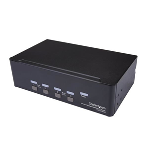 StarTech.com Switch KVM a 4 porte per Dual DisplayPort - 4k 60Hz - Switch KVM / audio / USB - 4 x KVM / audio / USB - 1 utente locale - montabile su rack, desktop