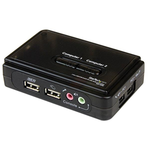 StarTech.com Switch KVM a 2 porte VGA USB con audio e cavi - Commutatore VGA USB a doppia porta - Colore Nero - Switch KVM / audio - 2 x KVM / audio - 1 utente locale - desktop