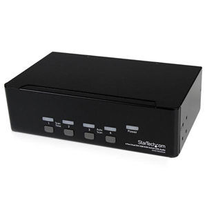 StarTech.com Switch KVM Dual DVI USB 4 porte con audio e hub USB 2.0 - Switch KVM / audio / USB - 4 x KVM / audio / USB - 1 utente locale - desktop - per P/N: IM12D1500P, SV431RACK, SVA12M2NEUA, SVA12M5NA, USBDVI4N1A10, USBDVI4N1A6