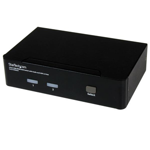 StarTech.com Switch KVM HDMI USB 2 porte, con audio e hub USB 2.0 -1080p (1920 x 1200), Supporto Hotkey (SV231HDMIUA) - Switch KVM / audio / USB - 2 x KVM / audio / USB - 1 utente locale - desktop - per P/N: IM12D1500P, SVA12M2NEUA, SVA12M5NA