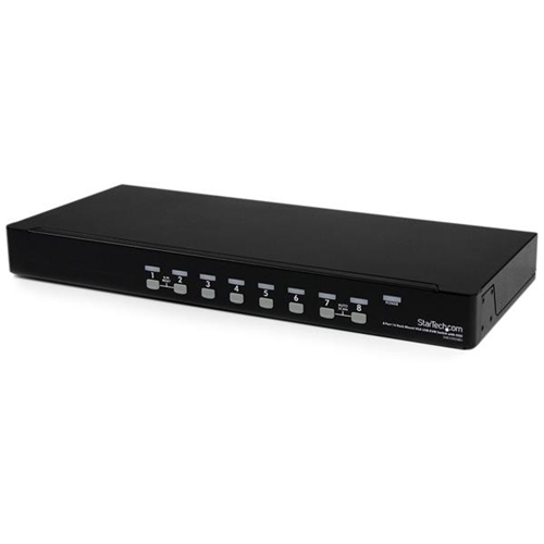 Startech Switch KVM USB 8 porte, montabile a rack 1U, con OSD - Switch KVM - 8 x KVM port(s) - 1 utente locale - desktop - per P/N: RK3236BKF, RKCONS1701, RKCONS17HD, RKCONS1901, RKCONS1908K, RKCONS1916K, RKQMCAB12V2