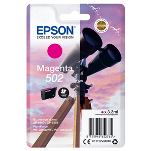 Epson 502 - 3.3 ml - magenta - originale - blister - cartuccia d'inchiostro - per Expression Home XP-5100, 5105, 5150, 5155, WorkForce WF-2860, 2865, 2880, 2885