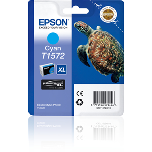 Cartuccia inchiostro a pigmenti ciano EPSON UltraChrome K3 serie Tartaruga-Taglia XL in confezione blister RS. Compatibile: STYLUS PHOTO R3000
