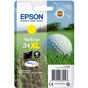 Epson 34XL - 10.8 ml - XL - giallo - originale - blister - cartuccia d'inchiostro - per WorkForce Pro WF-3720, WF-3720DWF, WF-3725DWF