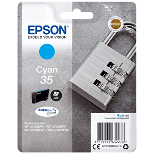 Epson 35 - 9.1 ml - ciano - originale - cartuccia d'inchiostro - per WorkForce Pro WF-4720, WF-4720DWF, WF-4725DWF, WF-4730, WF-4730DTWF, WF-4740, WF-4740DTWF