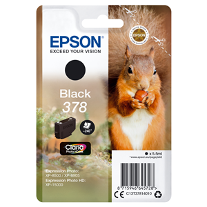 Epson 378 - 5.5 ml - nero - originale - blister - cartuccia d'inchiostro - per Expression Home XP-8605, 8606, Expression Home HD XP-15000, Expression Photo XP-8505, 8700