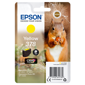 EPSON SUPPLIES Epson 378 - 4.1 ml - giallo - originale - blister - cartuccia d'inchiostro - per Expression Home XP-8605, 8606, Expression Home HD XP-15000, Expression Photo XP-8505, 8700