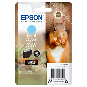 Epson 378 - 4.8 ml - cyan chiaro - originale - blister - cartuccia d'inchiostro - per Expression Home XP-8605, XP-8606, Expression Photo XP-8500, XP-8505, XP-8700