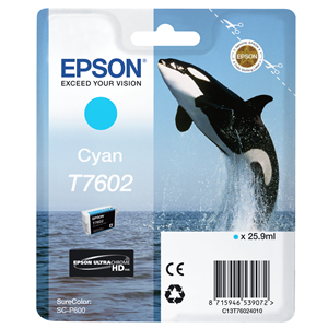 Epson T7602 - 26 ml - ciano - originale - blister - cartuccia d'inchiostro - per SureColor P600, SC-P600