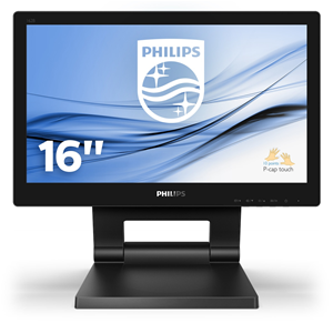 Philips B Line 162B9T - Monitor a LED - 16" (15.6" visualizzabile) - touchscreen - 1366 x 768 @ 60 Hz - TN - 220 cd/m² - 500:1 - 4 ms - HDMI, DVI, DisplayPort, VGA - altoparlanti - black texture