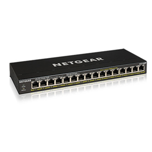 NETGEAR GS316PP - Switch - unmanaged - 16 x 10/100/1000 (PoE+) - desktop, montaggio a parete - PoE+ (183 W)