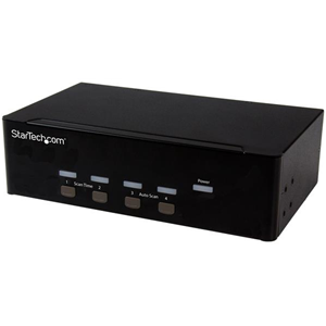 StarTech.com Switch Commutatore a 4 porte - KVM USB 2.0 a doppio VGA con Hub USB a 2 porte e 3,5mm audio - Switch KVM / audio / USB - 4 x KVM / audio / USB - 1 utente locale - desktop - per P/N: SV431RACK, SVA12M2NEUA, SVA12M5NA