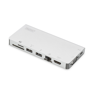 DIGITUS DOCKING STATION 8 PORTE HDMI, VGA, 2XUSB-C, 3XUSB 3.0, RJ45, LETTORE CARD - CONNETTORE USB TIPO C