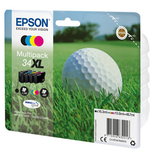 Epson 34XL - Confezione da 4 - XL - nero, giallo, ciano, magenta - originale - blister - cartuccia d'inchiostro - per WorkForce Pro WF-3720, WF-3720DWF, WF-3725DWF