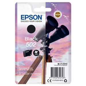Epson 502 - 4.6 ml - nero - originale - blister - cartuccia d'inchiostro - per Expression Home XP-5100, 5105, 5150, 5155, WorkForce WF-2860, 2865, 2880, 2885