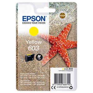 EPSON SUPPLIES Epson 603 - 2.4 ml - giallo - originale - blister - cartuccia d'inchiostro - per Expression Home XP-2150, 2155, 3150, 3155, 4150, 4155, WorkForce WF-2820, 2840, 2845, 2870
