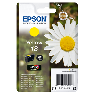 EPSON SUPPLIES Epson 18 - 3.3 ml - giallo - originale - cartuccia d'inchiostro - per Expression Home XP-212, 215, 225, 312, 315, 322, 325, 412, 415, 422, 425