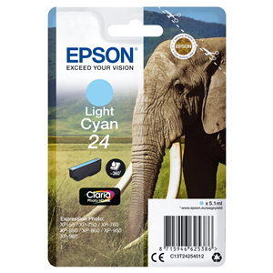 EPSON SUPPLIES Epson 24 - 5.1 ml - cyan chiaro - originale - cartuccia d'inchiostro - per Expression Photo XP-55, 750, 760, 850, 860, 950, 960, 970, Expression Premium XP-750, 850