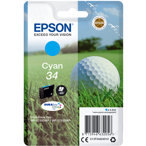 EPSON SUPPLIES Epson 34 - 4.2 ml - ciano - originale - cartuccia d'inchiostro - per WorkForce Pro WF-3720, WF-3720DWF, WF-3725DWF