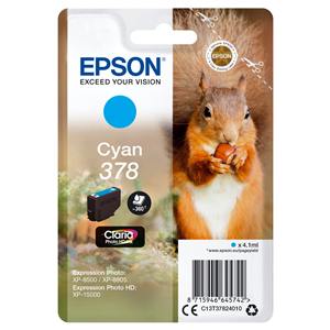 Epson 378 - 4.1 ml - ciano - originale - blister - cartuccia d'inchiostro - per Expression Home XP-8605, 8606, Expression Home HD XP-15000, Expression Photo XP-8505, 8700