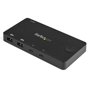 StarTech.com 2 Port USB C KVM Switch, 4K 60Hz HDMI, Compact Dual Port UHD USB Type C Desktop Mini KVM Switch with USB C Cables, Bus Powered, MacBook iPad Pro ThinkPad IdeaPad EliteBook - 4K HDMI KVM Switch - Switch KVM / audio - 2 x KVM / audio - des