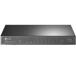 TP-Link TL-SG1210P - Switch - unmanaged - 8 x 10/100/1000 (PoE+) + 1 x 10/100/1000 (uplink) + 1 x Gigabit SFP (uplink) - desktop - PoE+ (63 W)