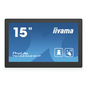iiyama ProLite TW1523AS-B1P - Monitor a LED - 15.6" - fisso - touchscreen - 1920 x 1080 Full HD (1080p) - IPS - 450 cd/m² - 1000:1 - 30 ms - HDMI - altoparlanti - nero, opaco