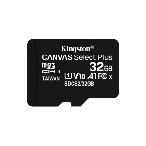 Kingston Canvas Select Plus - Scheda di memoria flash - 32 GB - A1 / Video Class V10 / UHS Class 1 / Class10 - UHS-I microSDHC