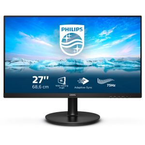 Philips V-line 272V8LA - Monitor a LED - 27" - 1920 x 1080 Full HD (1080p) @ 75 Hz - VA - 250 cd/m² - 3000:1 - 4 ms - HDMI, VGA, DisplayPort - altoparlanti - nero testurizzato
