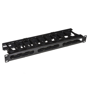 LINK PANNELLO GUIDACAVI PER ARMADI RACK 19" 1U A GABBIA COLORE NERO, ALTA DENSITA' PROFONDITA' 11 CM CON COPERCHIO APRIBILE