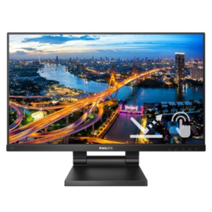 Philips B Line 242B1TC - Monitor a LED - 24" (23.8" visualizzabile) - touchscreen - 1920 x 1080 Full HD (1080p) @ 75 Hz - IPS - 250 cd/m² - 1000:1 - 4 ms - HDMI, VGA, DisplayPort - altoparlanti - black texture