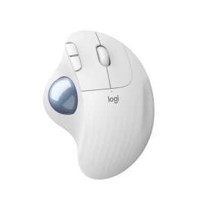 Logitech ERGO M575 - Trackball - ottica - 5 pulsanti - senza fili - 2.4 GHz, Bluetooth 5.0 LE - ricevitore wireless USB - bianco spento