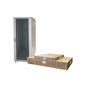 LINK ARMADIO RACK 19" PER RETI 32U (A)1610, (L)600, (P)600 COLORE GRIGIO DISASSEMBLATO PORTA VETRO