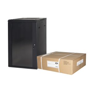 LINK ARMADIO RACK 19" 18 UNITA' DA MURO (A) 905 x( L) 600 x (P) 450 NERO DISASSEMBLATO PORTA VETRO